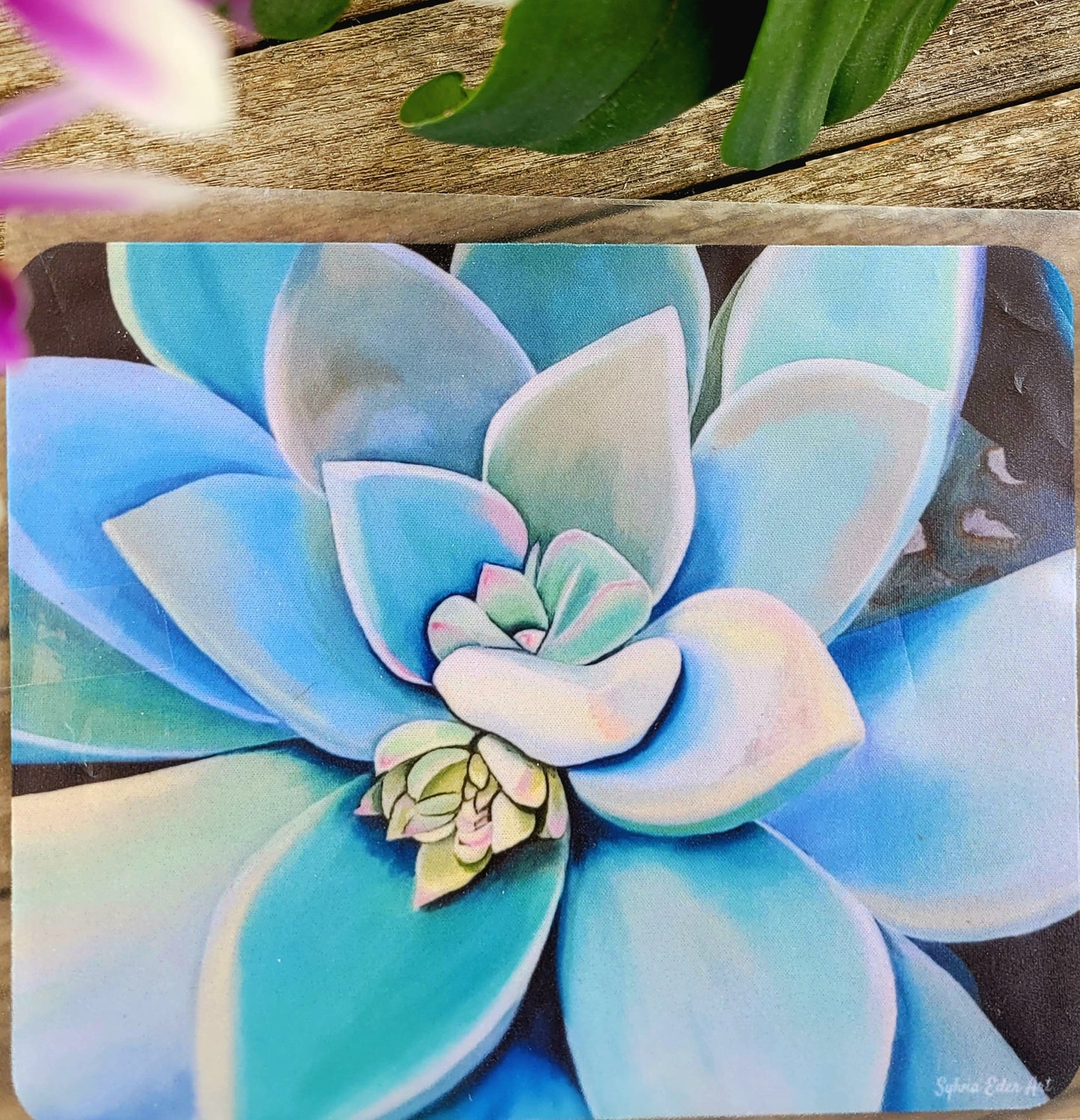 Alfombrilla de ratón ´Suculentas verde grisáceo´, 18x22cm