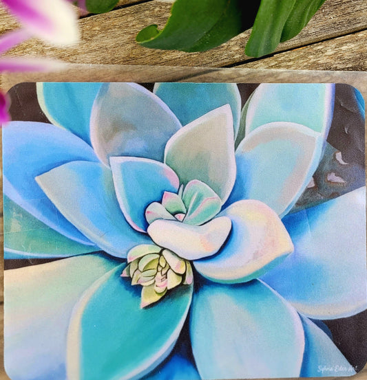 Mousepad ´Succulent greengrey´, 18x22cm