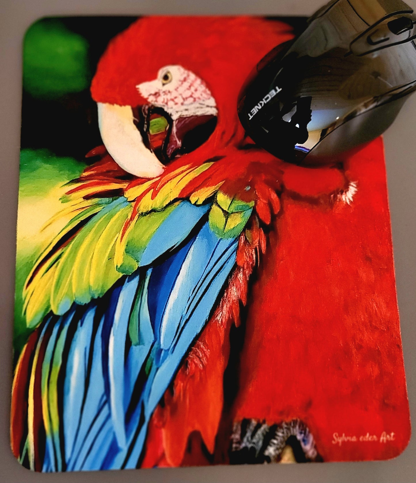 Alfombrilla de ratón 'Loro Ara', 18x22cm