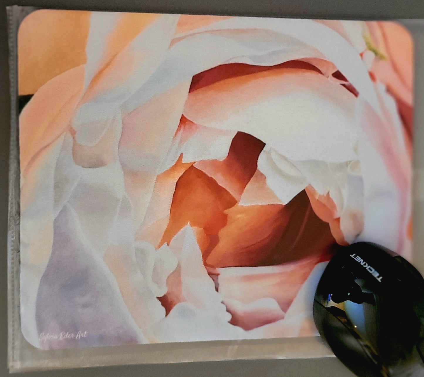 Alfombrilla de ratón 'Cream Blush Rose', 18x22cm