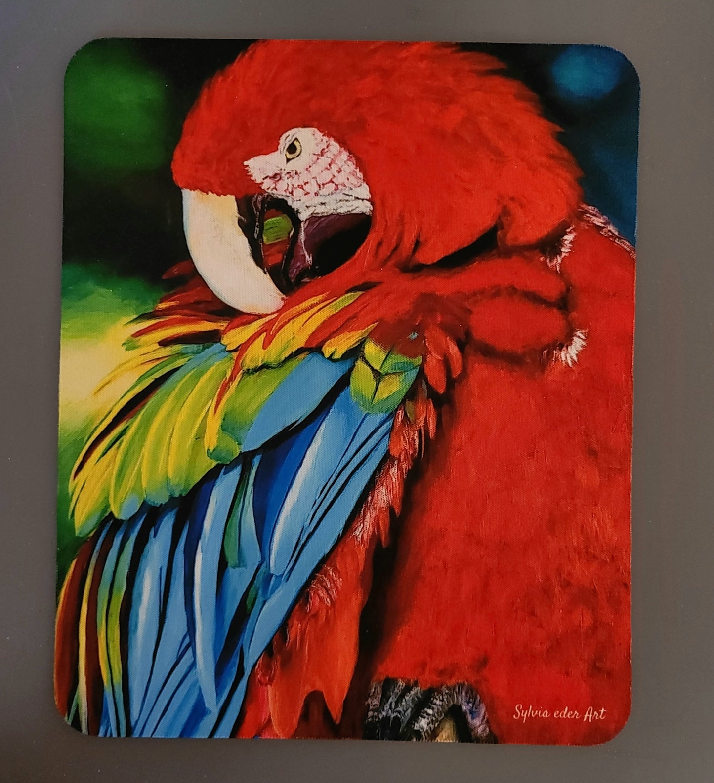 Alfombrilla de ratón 'Loro Ara', 18x22cm