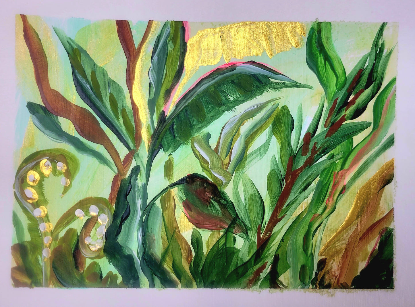 Golden jungle vibes, Set of 4, 10x15cm