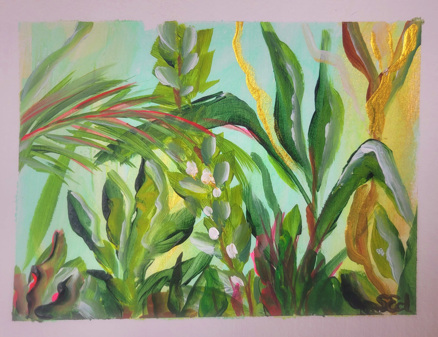 Golden jungle vibes, Set of 4, 10x15cm