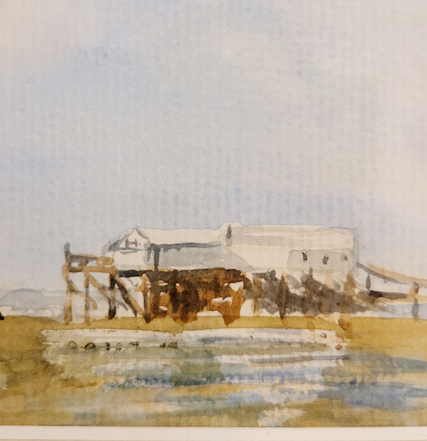 Watercolor ´Alone at the beach´, 16x22 cm