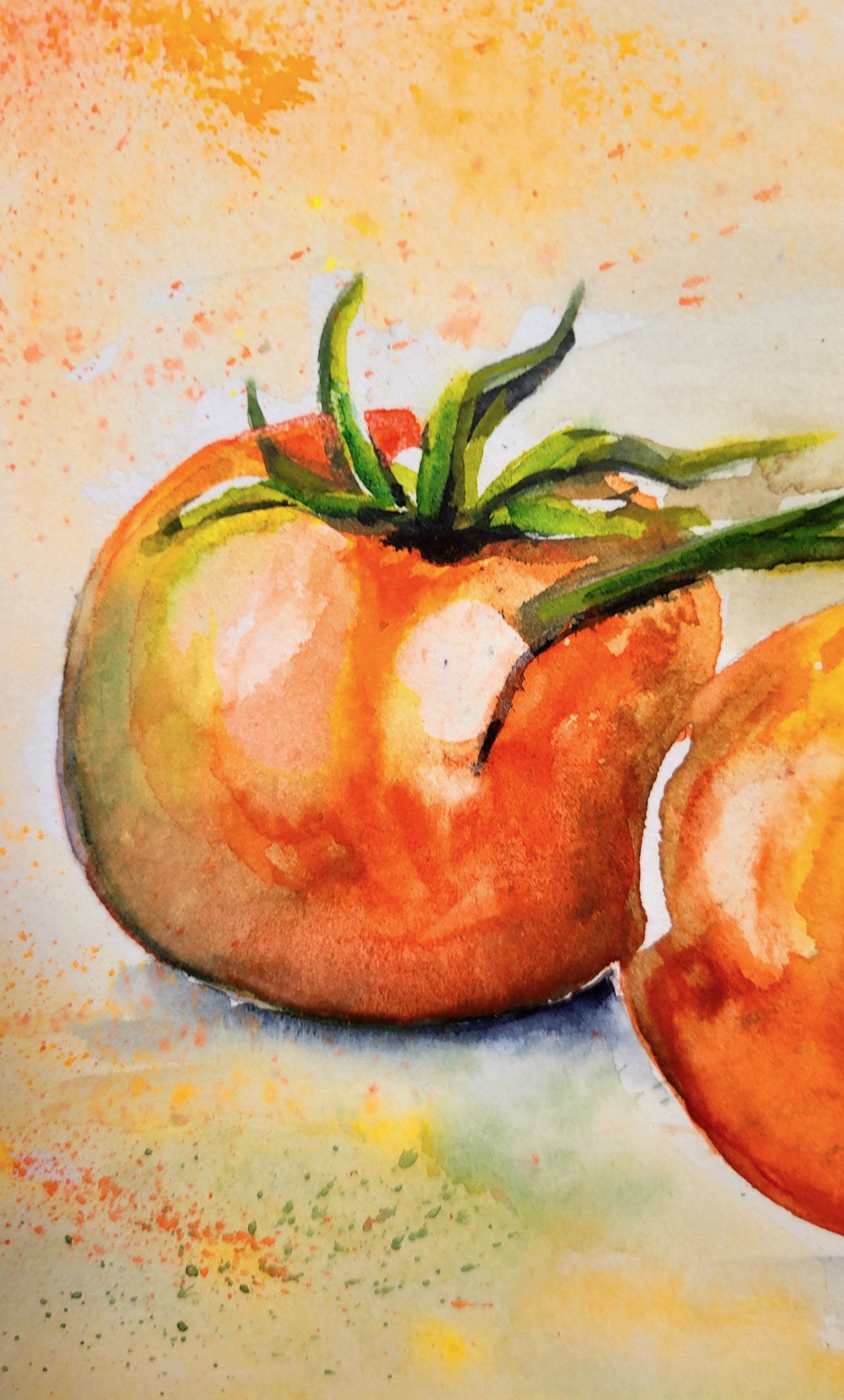 Watercolor, ´Bunch of tomatoes´, 24x32cm
