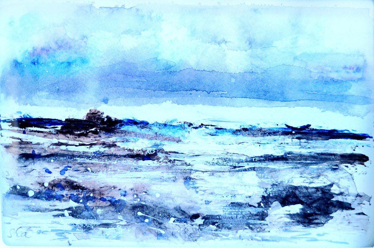 Watercolor ´Winter impression I´, 10x15cm