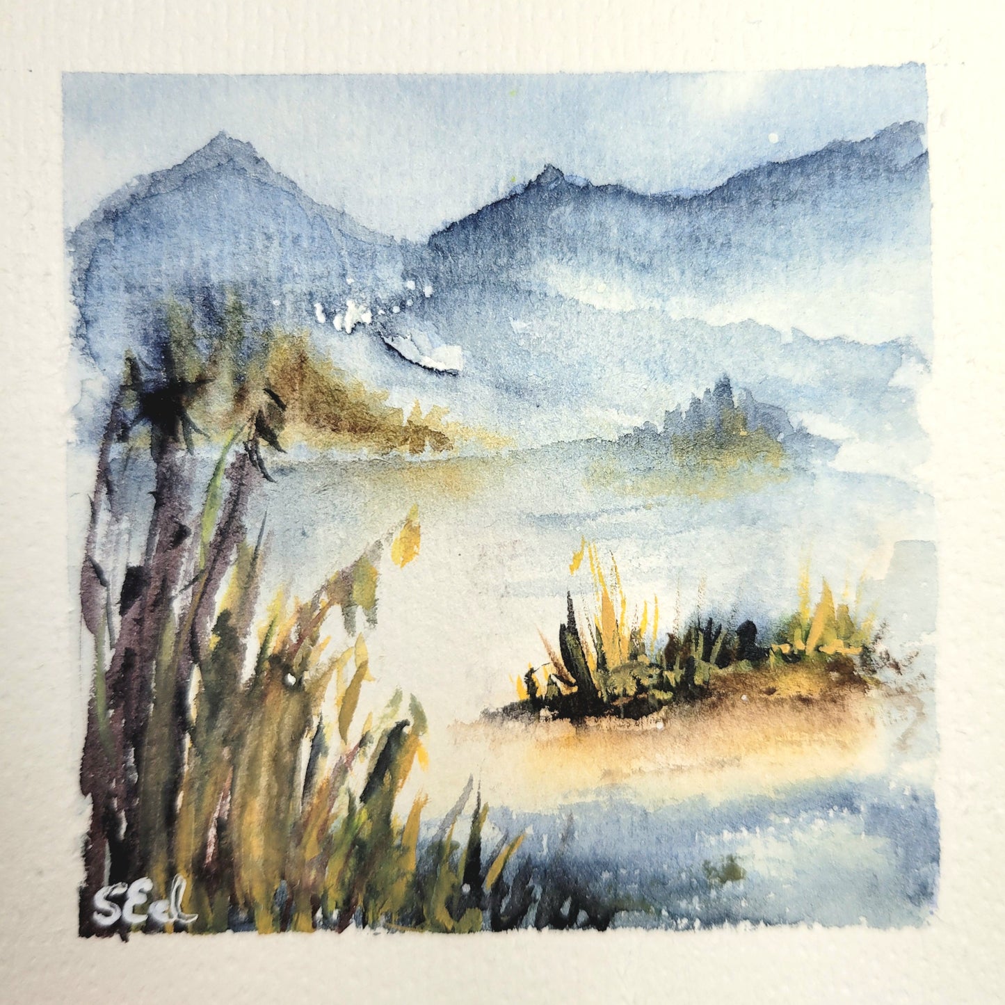Watercolor ´Waiting for spring´, 12x12cm