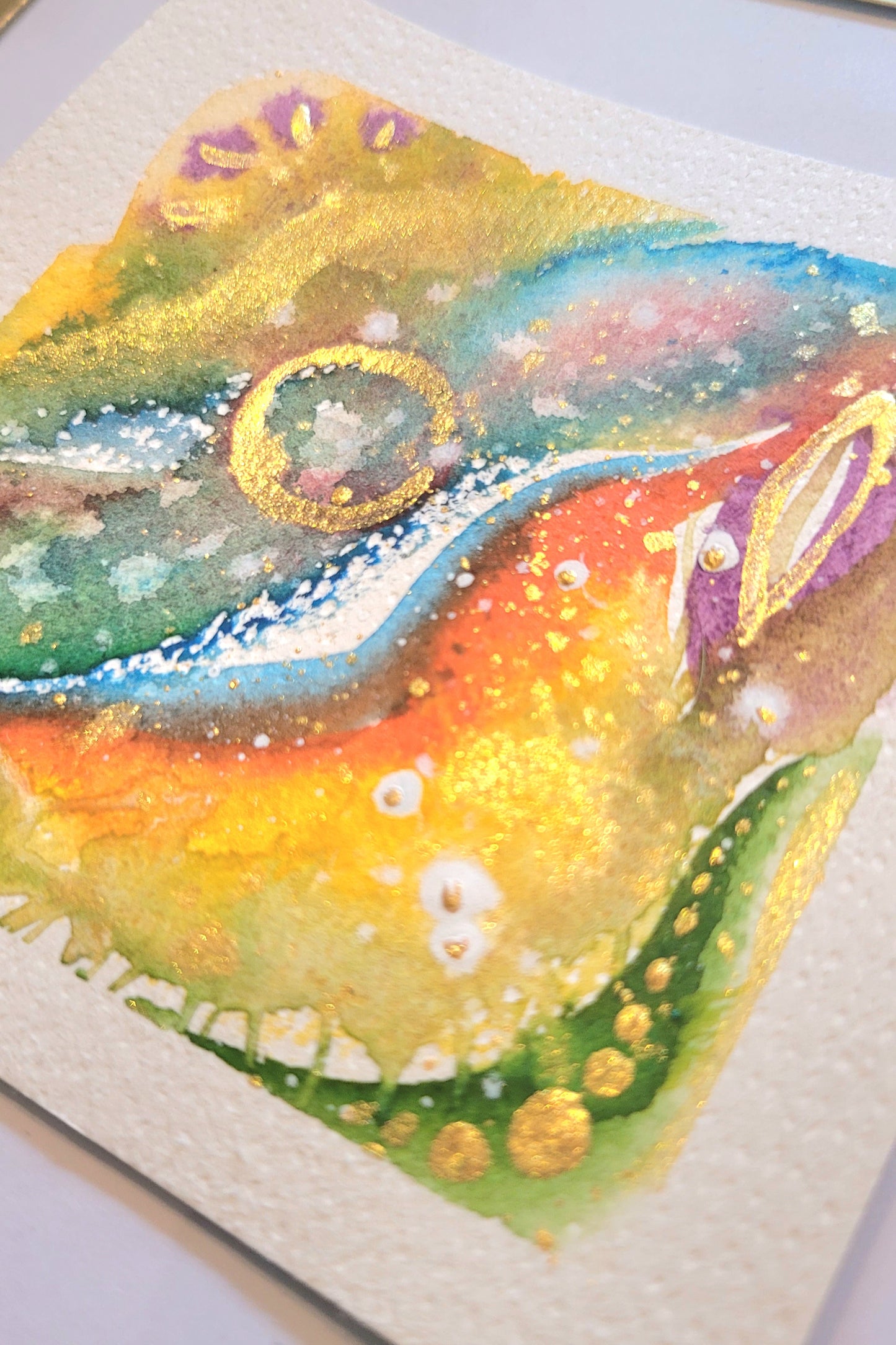 Watercolor ´The sea is colorful´, 12x12cm