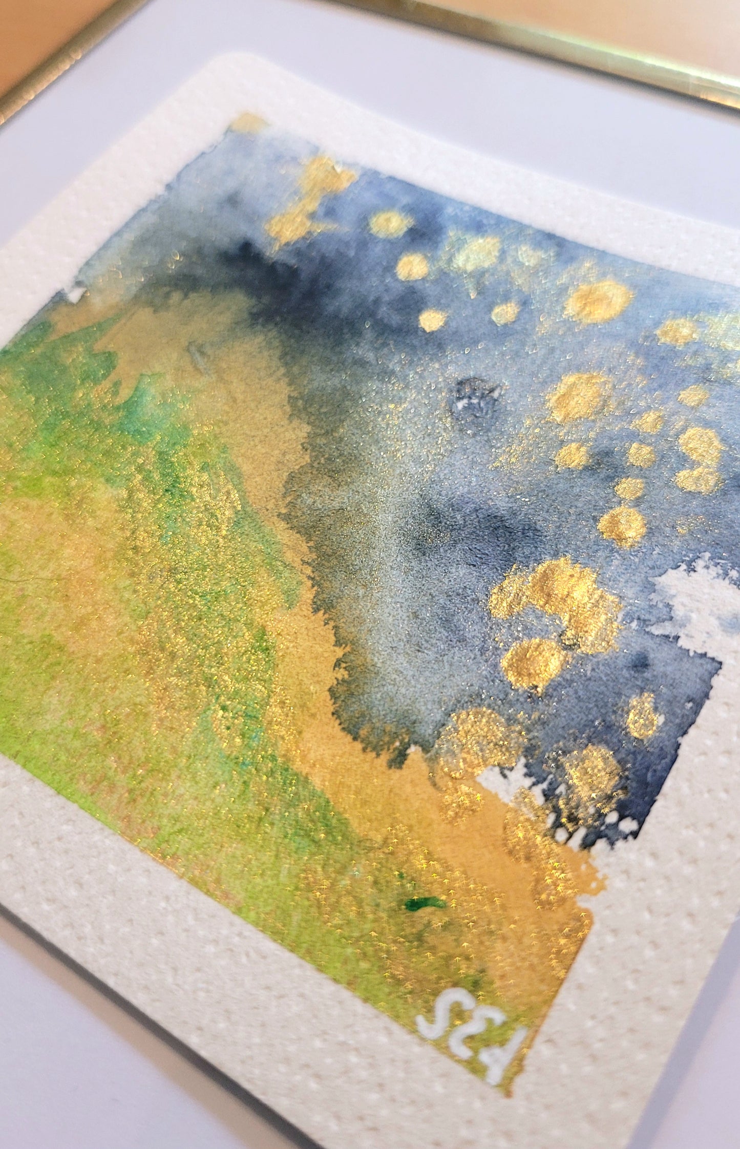 Watercolor ´Starlit dreams´, 10x10cm