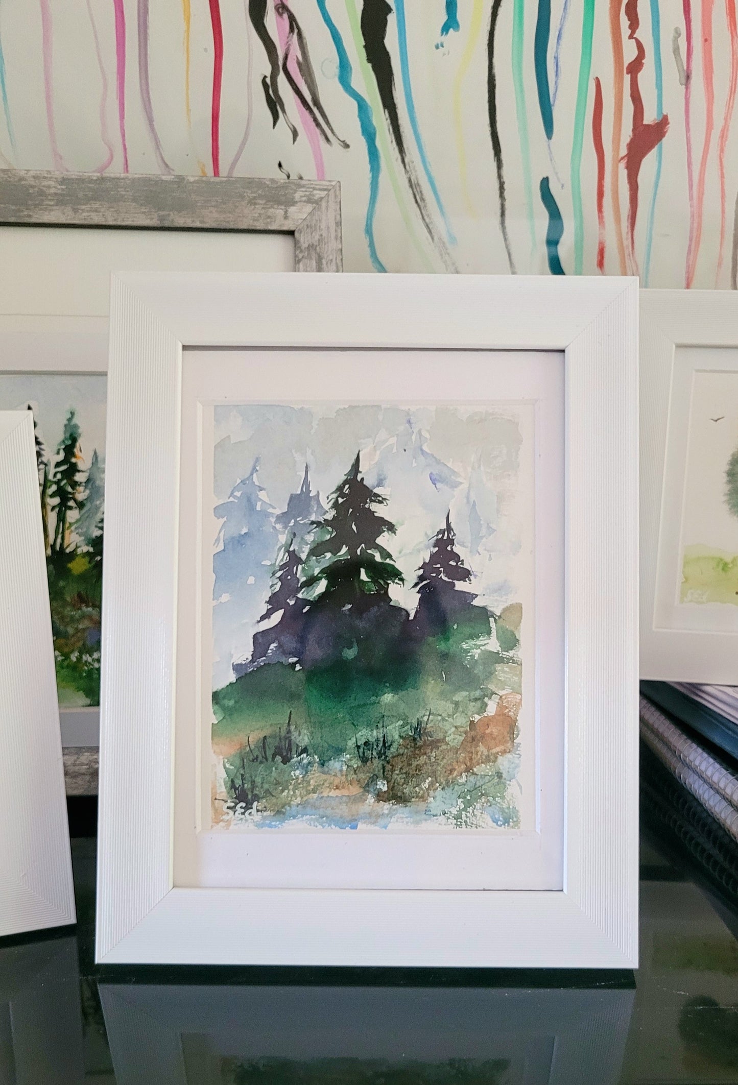 Watercolor ´Evergreen majesty´, 18x13cm
