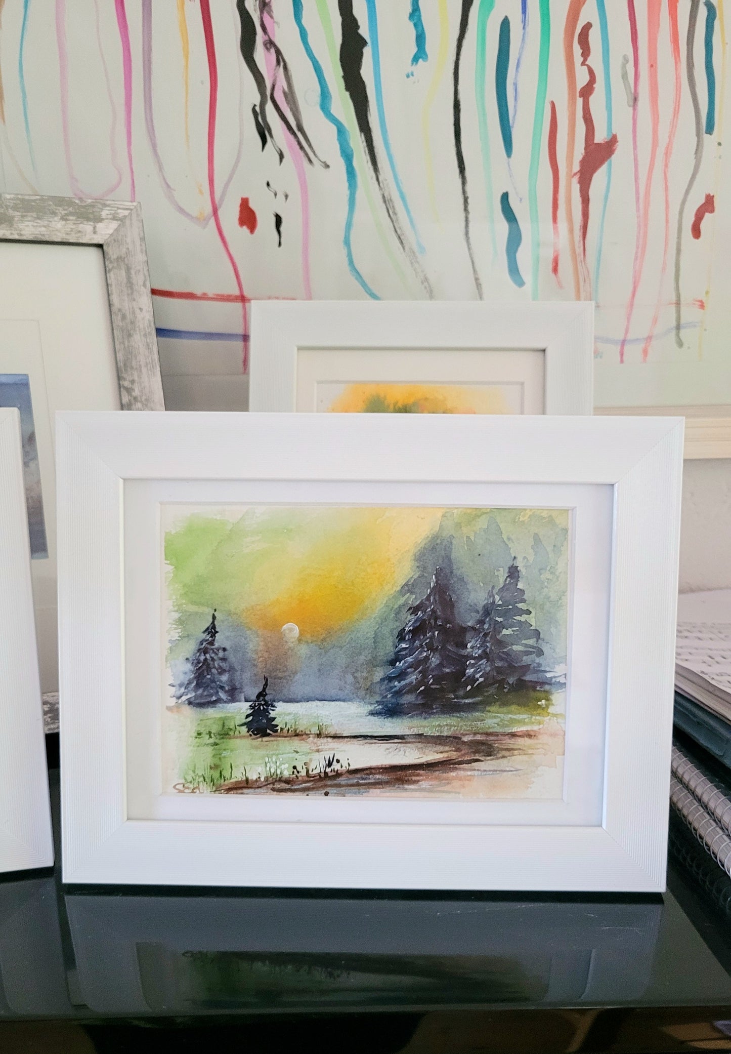 Watercolor ´Quiet by the lake´, 13x18cm