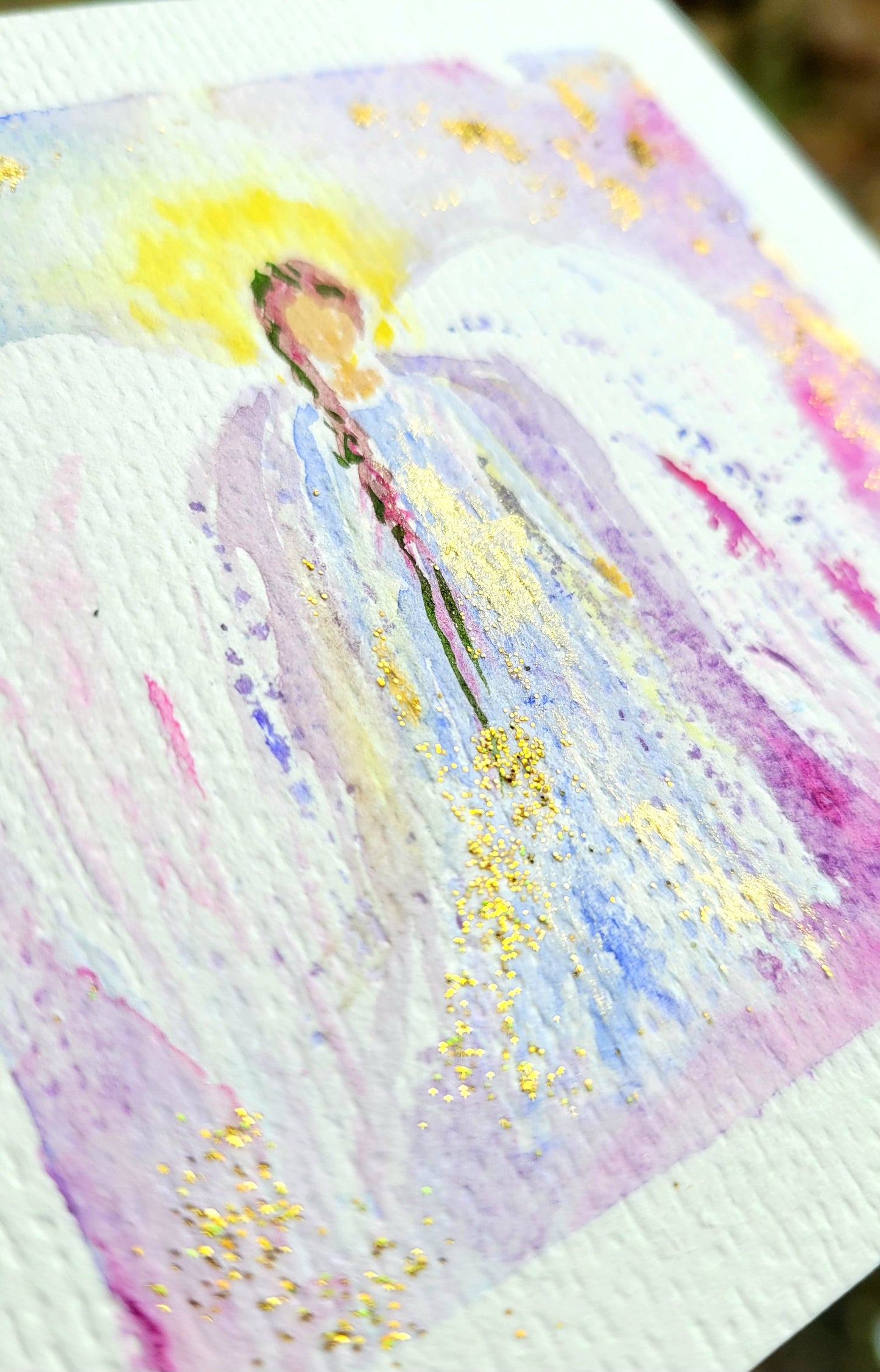 Watercolor ´Guardian Angel I´, 10x10cm