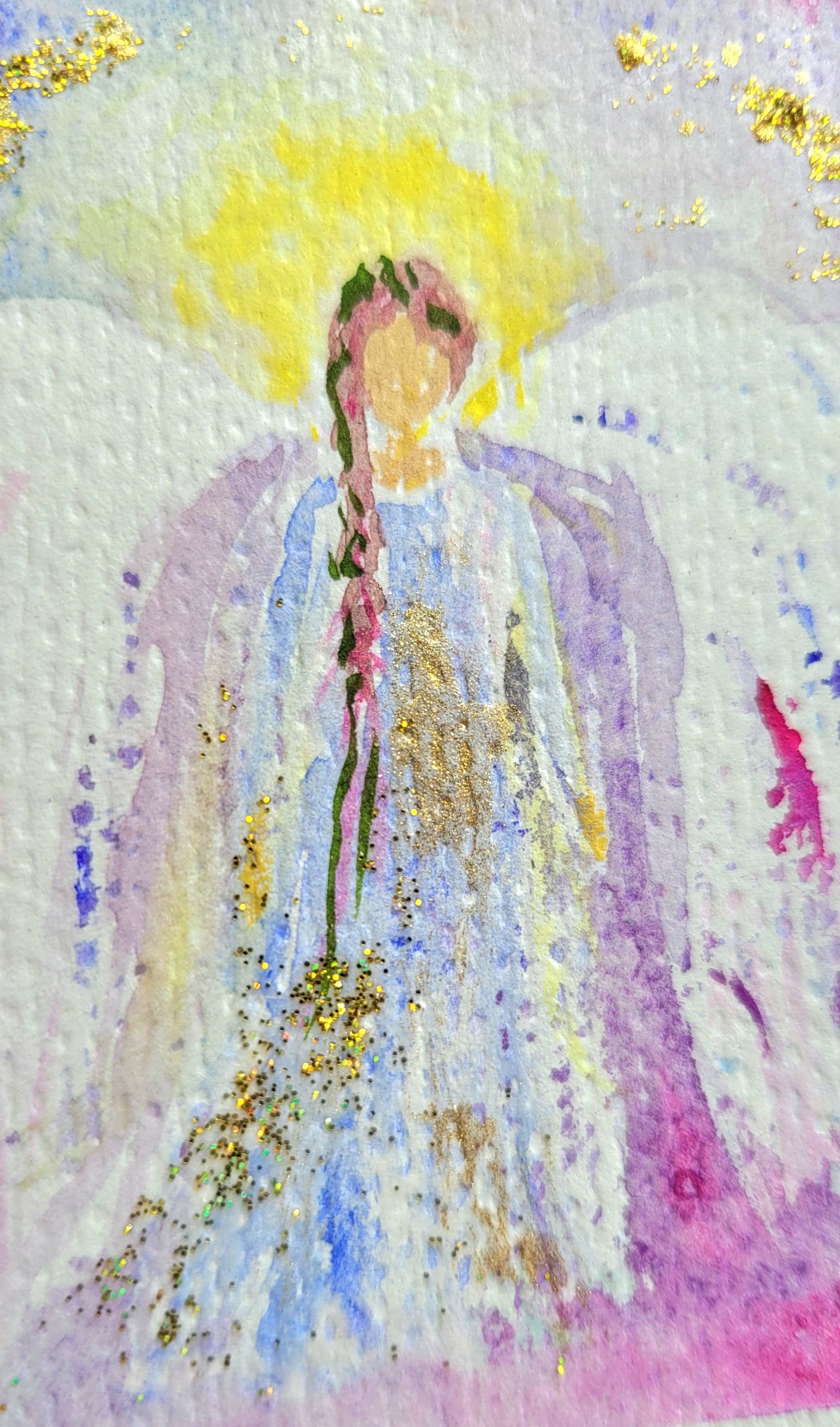 Watercolor ´Guardian Angel I´, 10x10cm