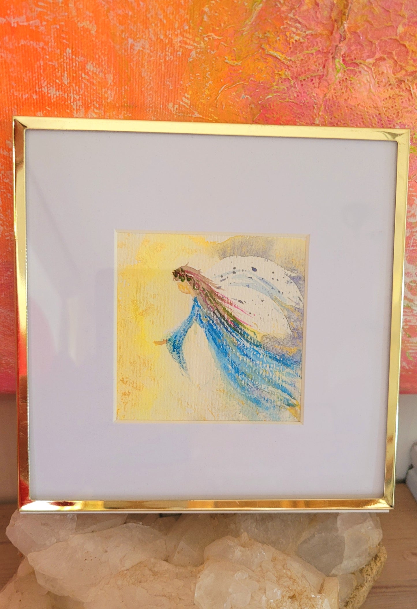 Watercolor ´Guardian Angel III´, 10x10 cm