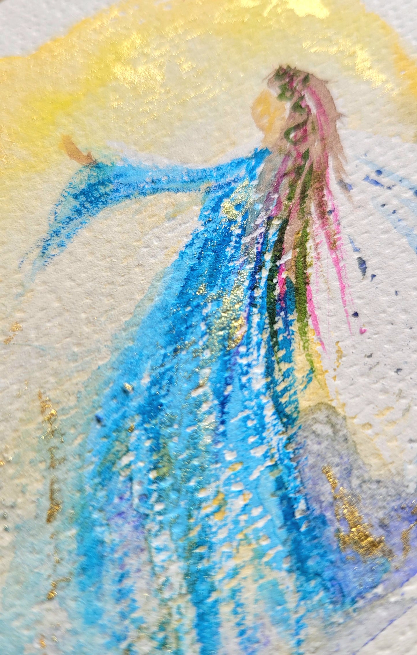 Watercolor ´Guardian Angel III´, 10x10 cm