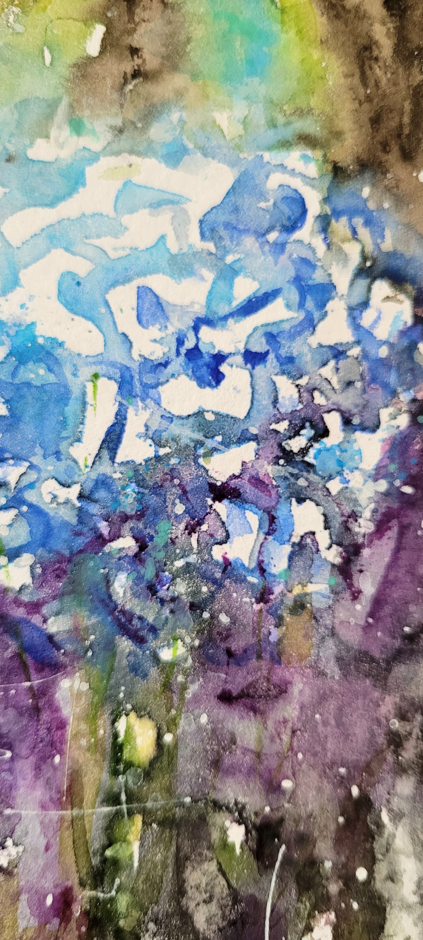 Watercolor ´Blooms at the edge of the forest´, 20x30cm