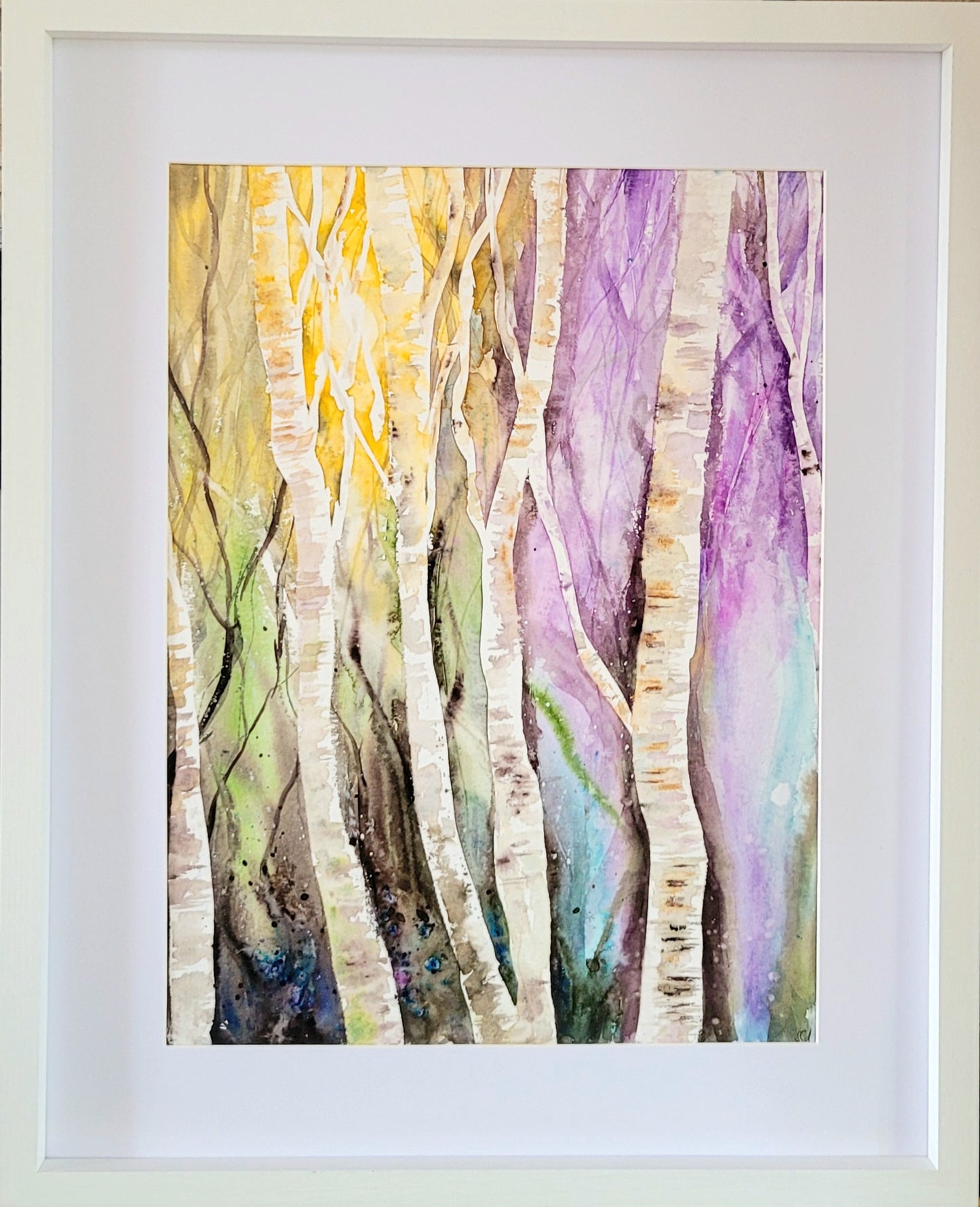 Watercolor ´Birchwoods´, 40x30cm