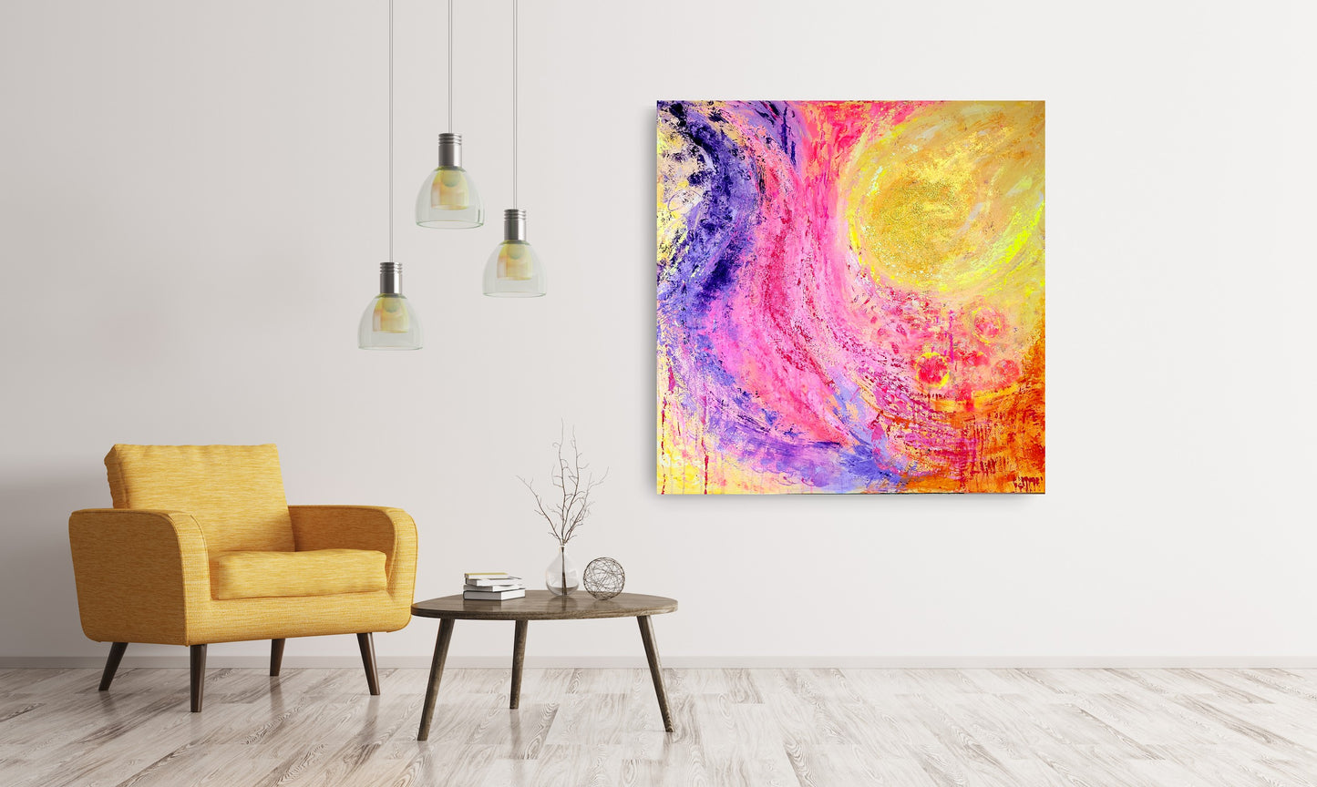 Golden coast, 90x90 cm