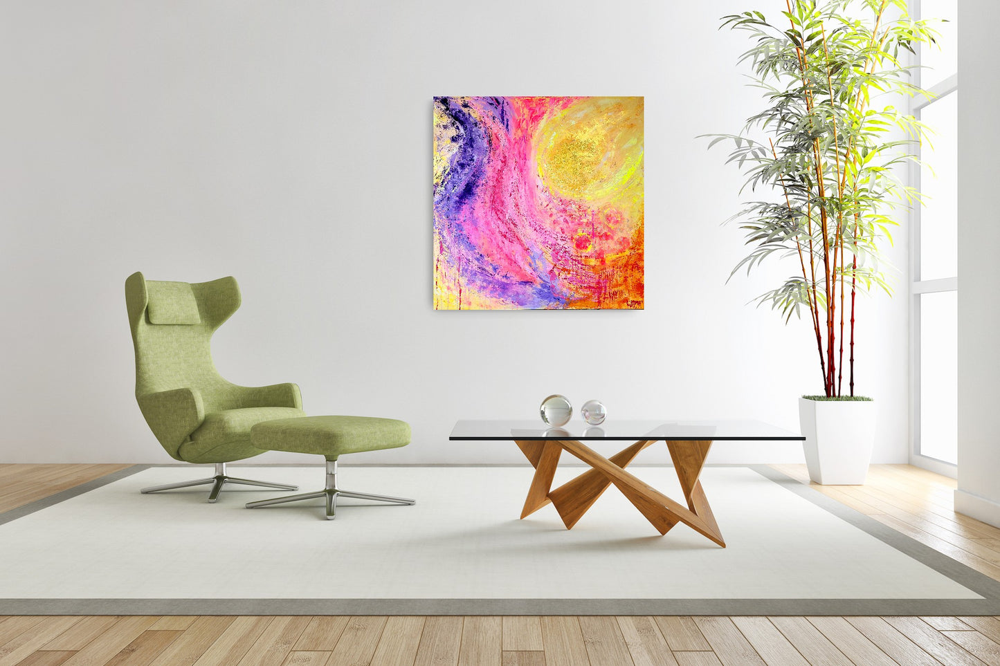 Golden coast, 90x90 cm