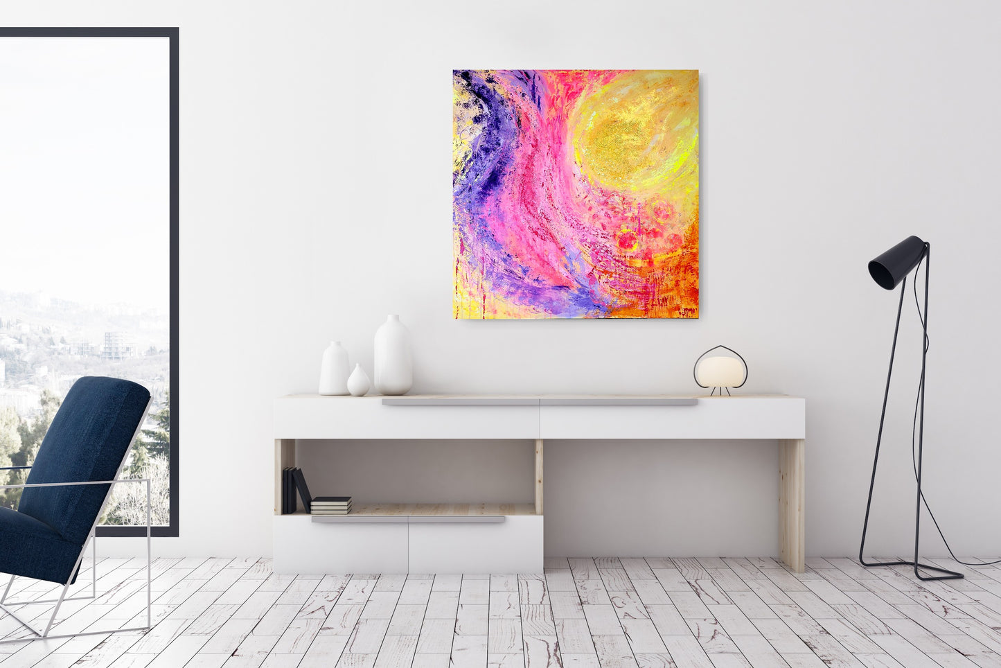Golden coast, 90x90 cm