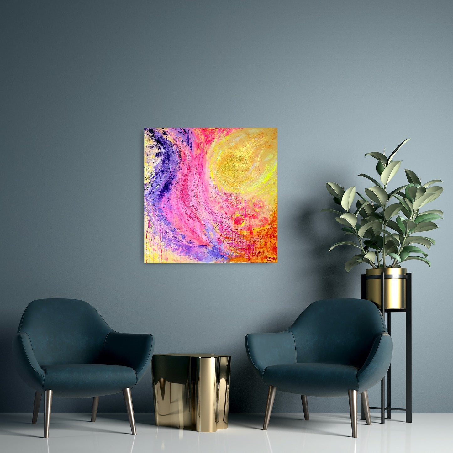 Golden coast, 90x90 cm