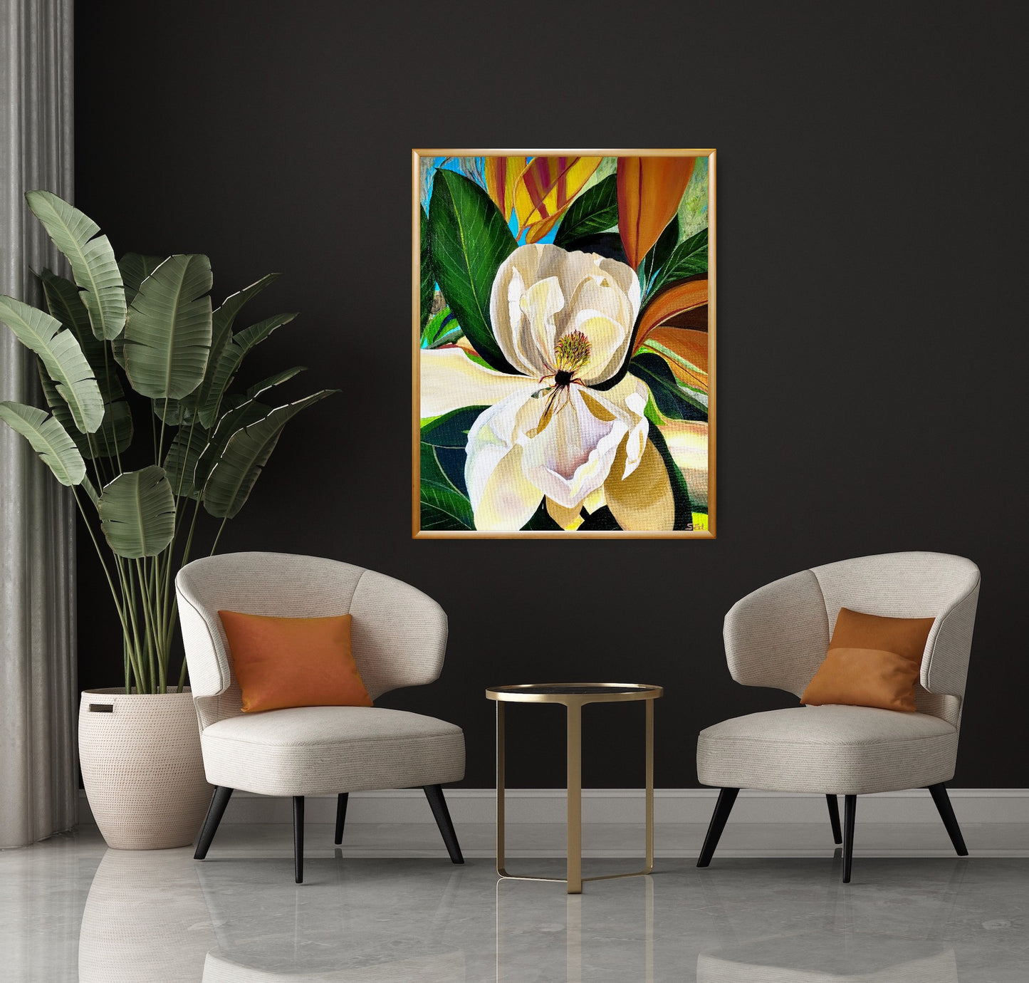 Magnolia on Oak Ridge Road, 50x40 cm (20x15 in)