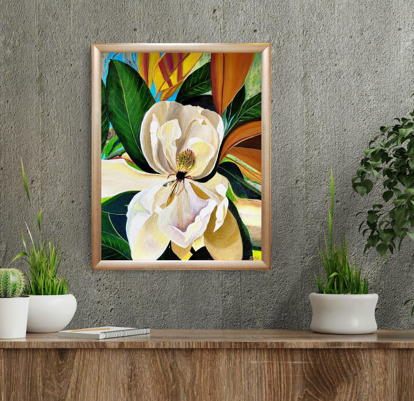 Magnolia on Oak Ridge Road, 50x40 cm (20x15 in)