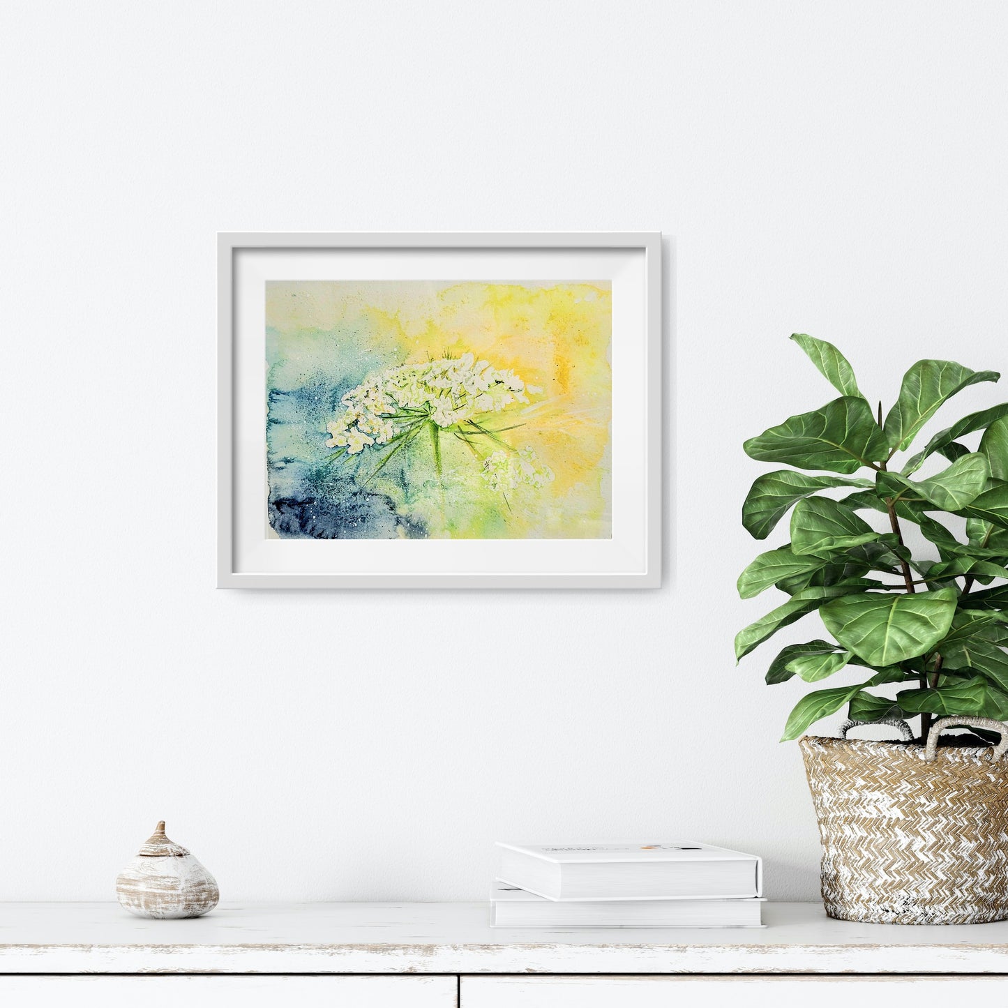 Watercolor ´Wild carrot´, 15x22cm