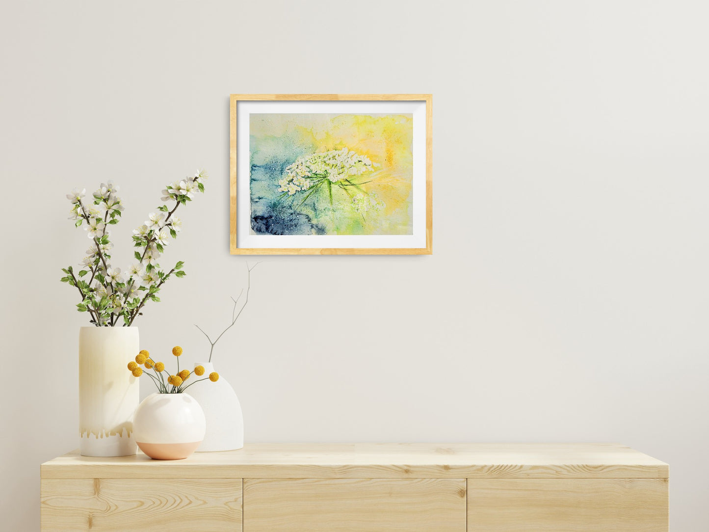 Watercolor ´Wild carrot´, 15x22cm