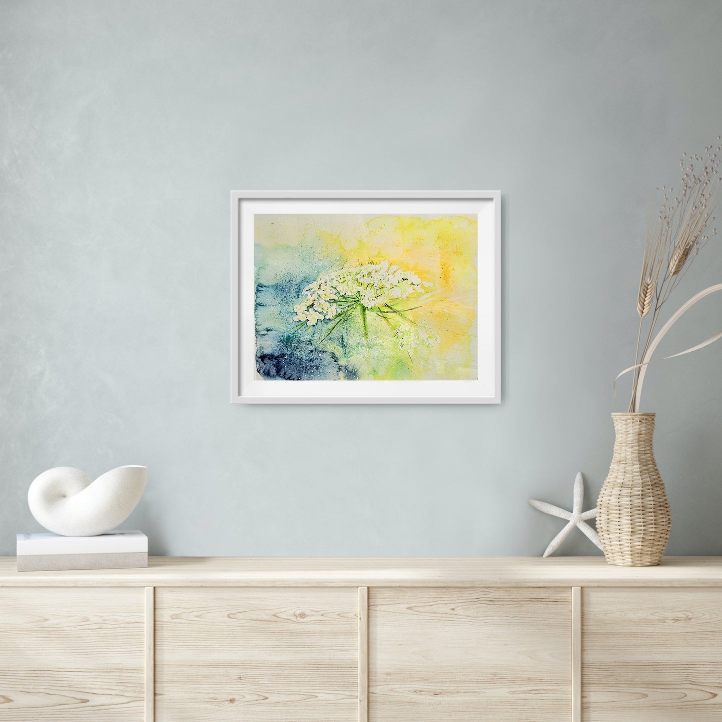 Watercolor ´Wild carrot´, 15x22cm
