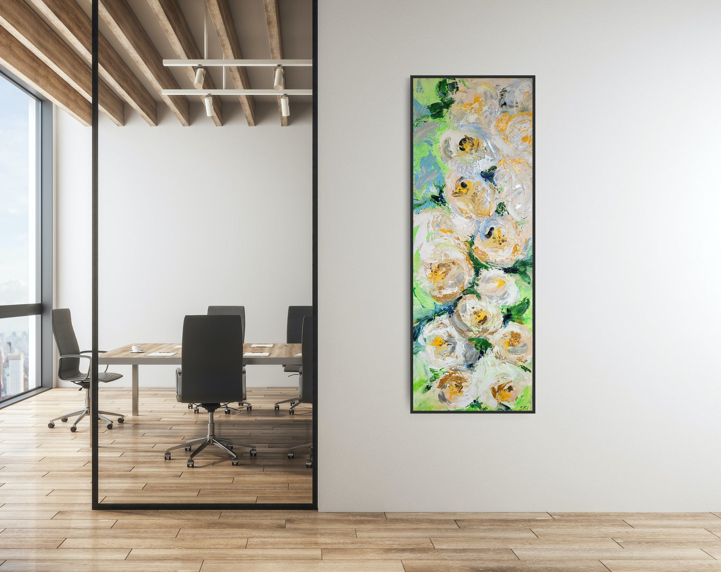 Joyful roses, 80x30cm