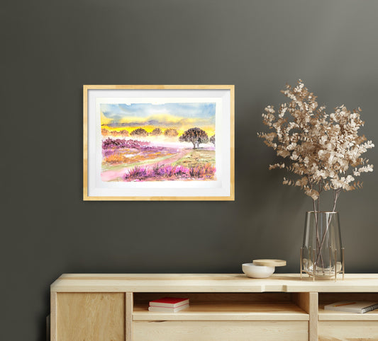 Watercolor ´Whispers of the heath´, 15x20cm