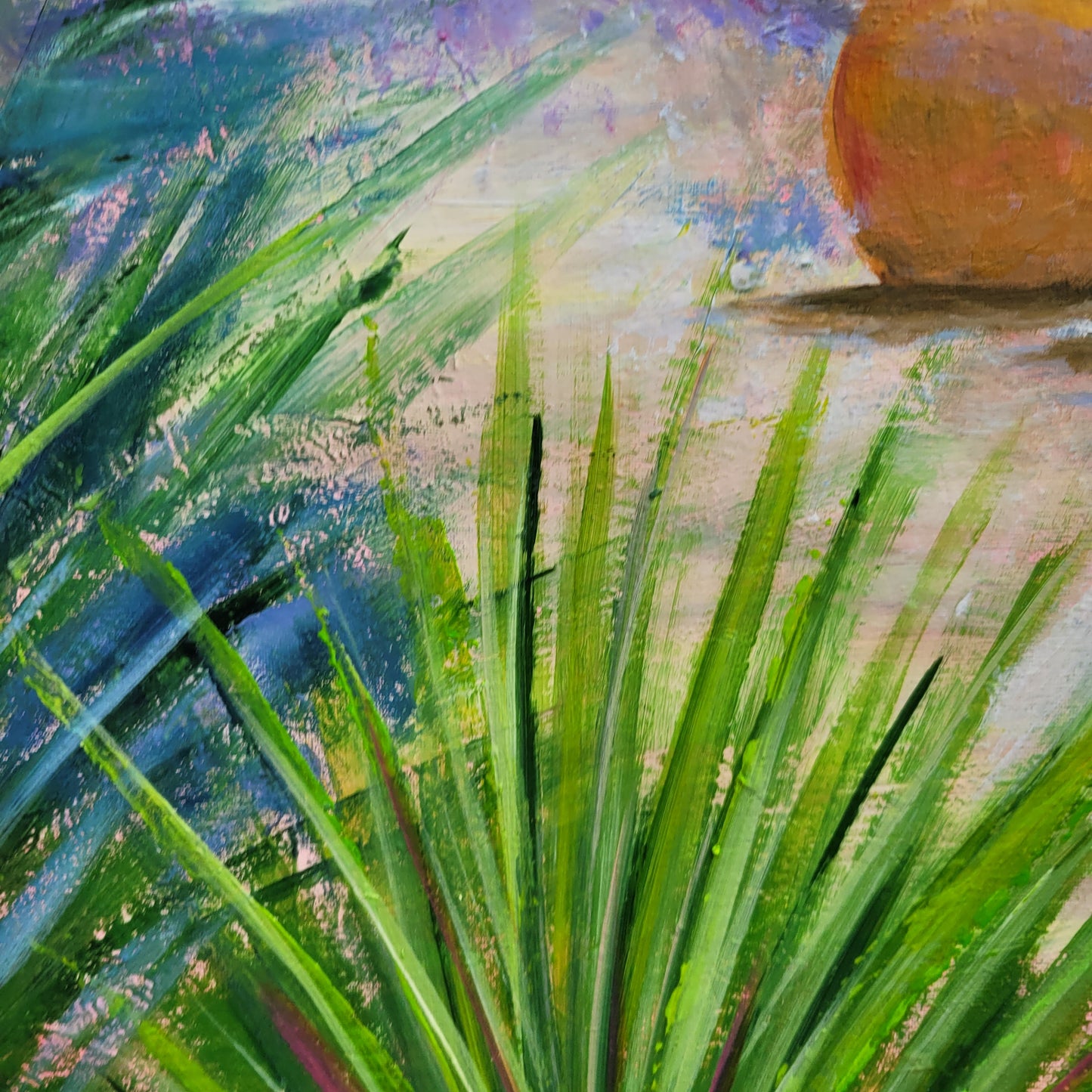 Golden cicada, 80x80cm
