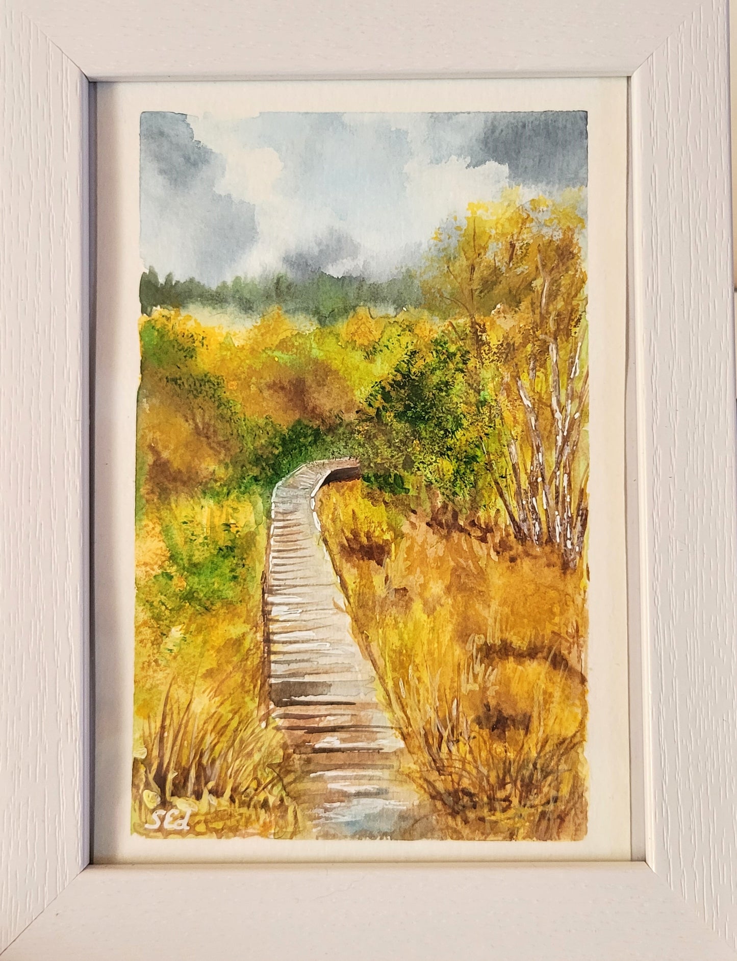 Watercolor ´Walk in the moors´, 13x18cm