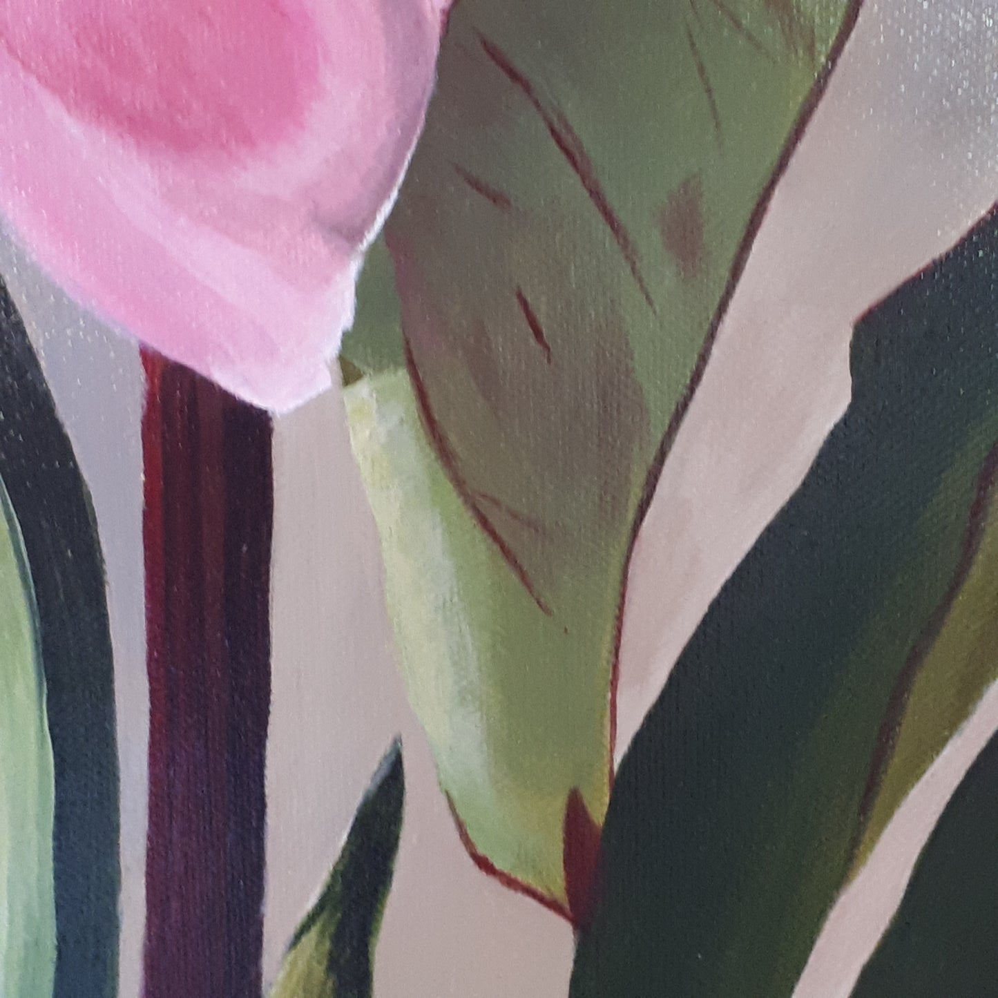 Tender pink peony, 80x60 cm