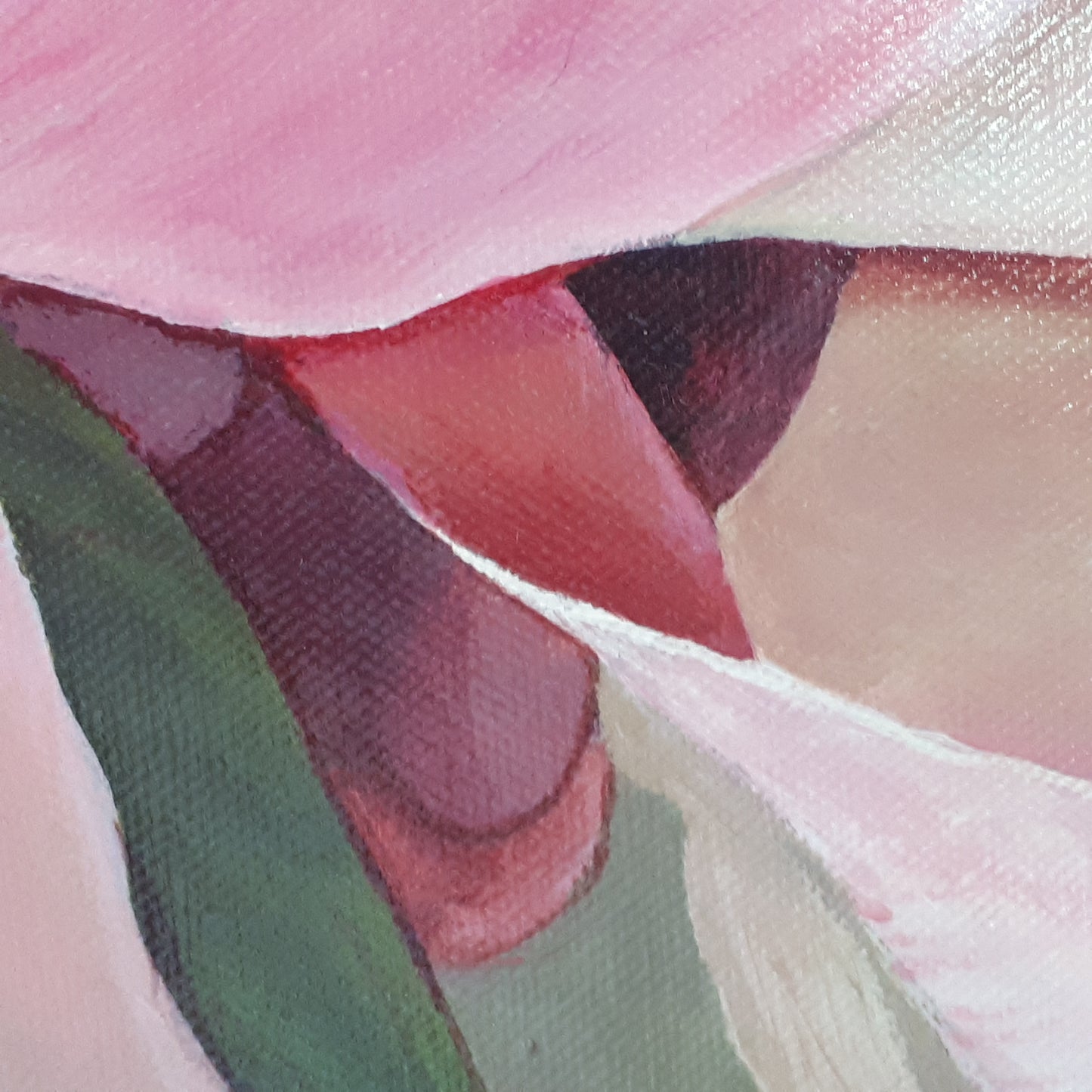 Tender pink peony, 80x60 cm
