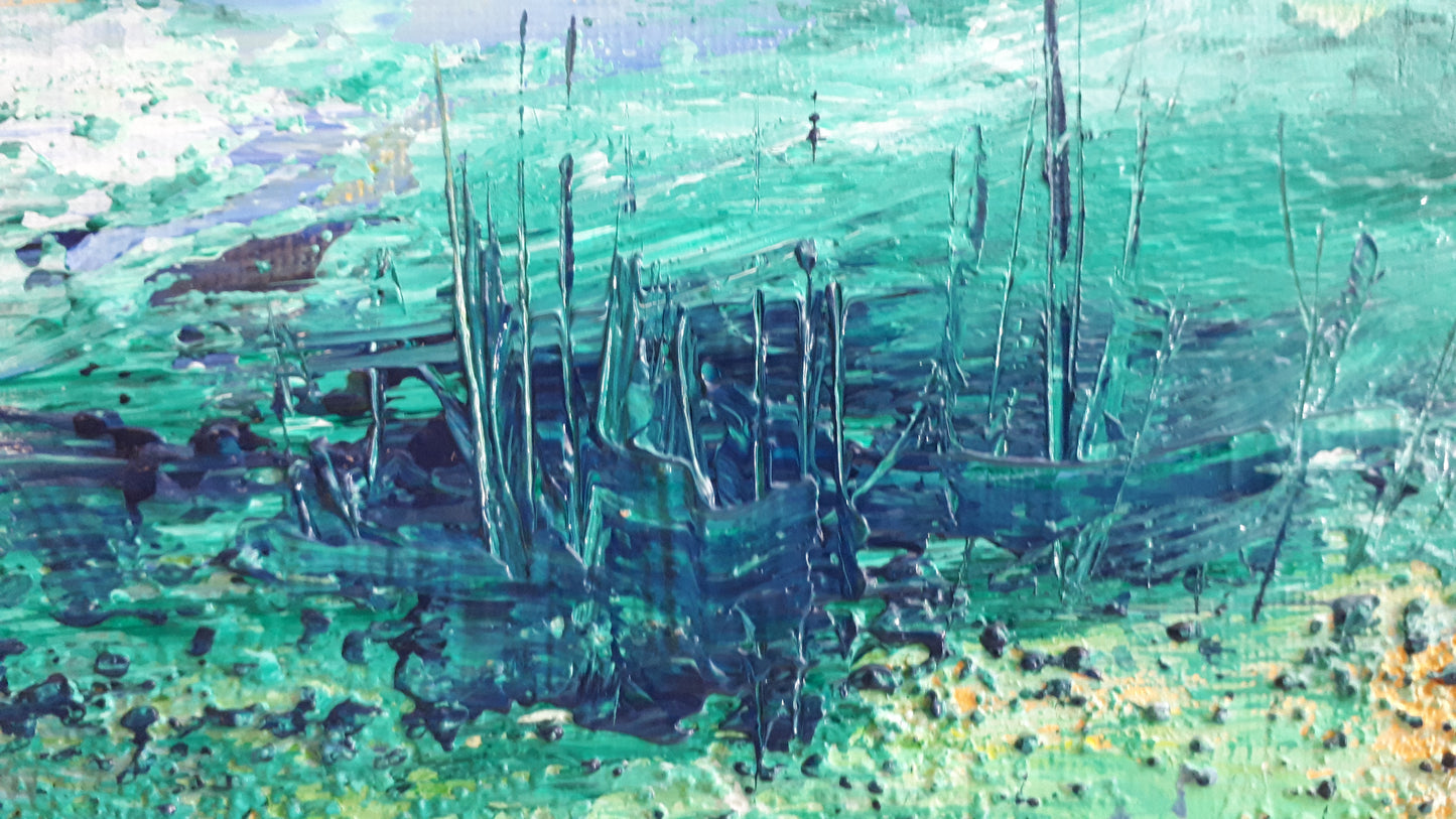 In the green valley, 40x40 cm