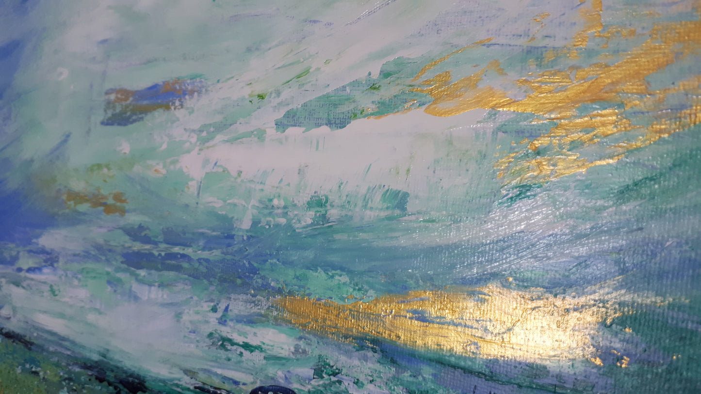 In the green valley, 40x40 cm