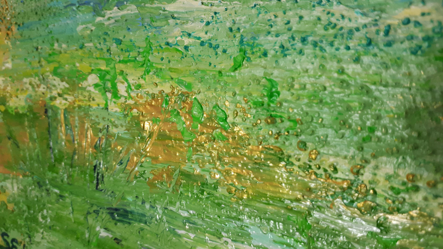In the green valley, 40x40 cm