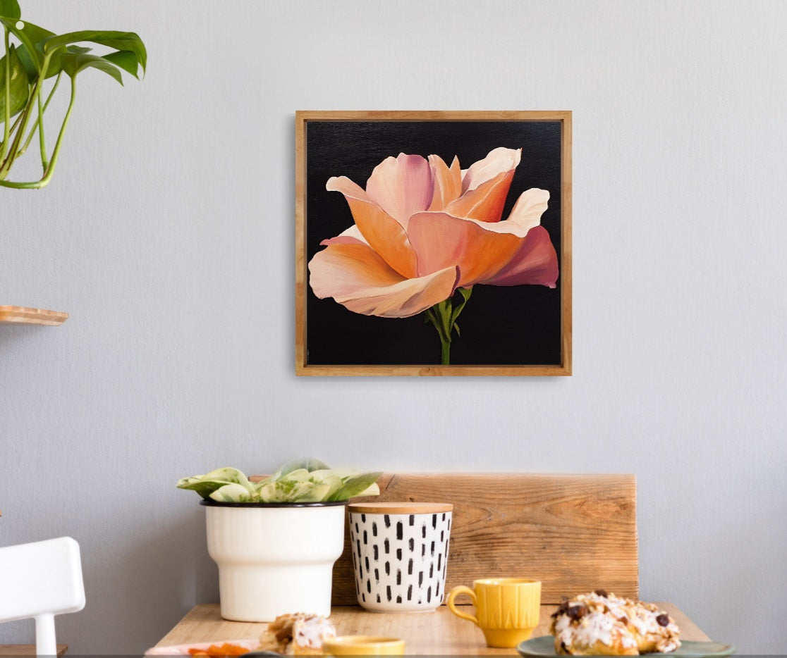 Peachy rose, 50x50cm