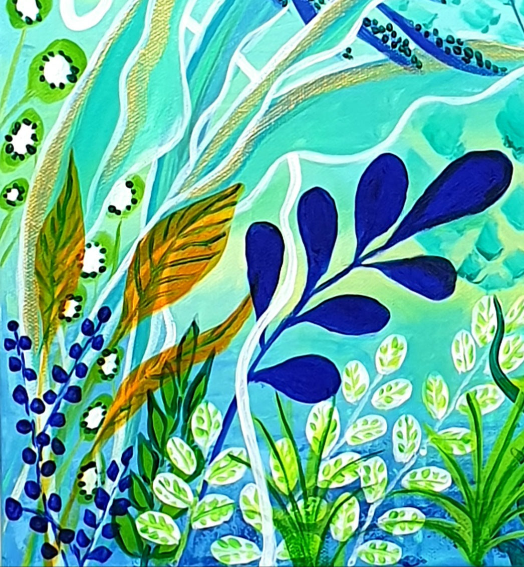 Green jungle I, 40x40 cm