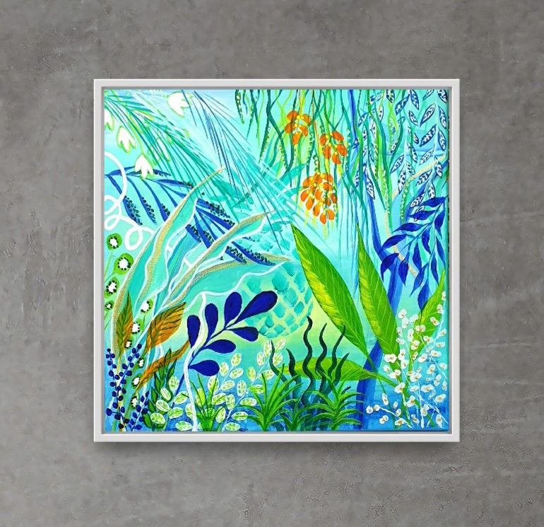 Green jungle I, 40x40 cm