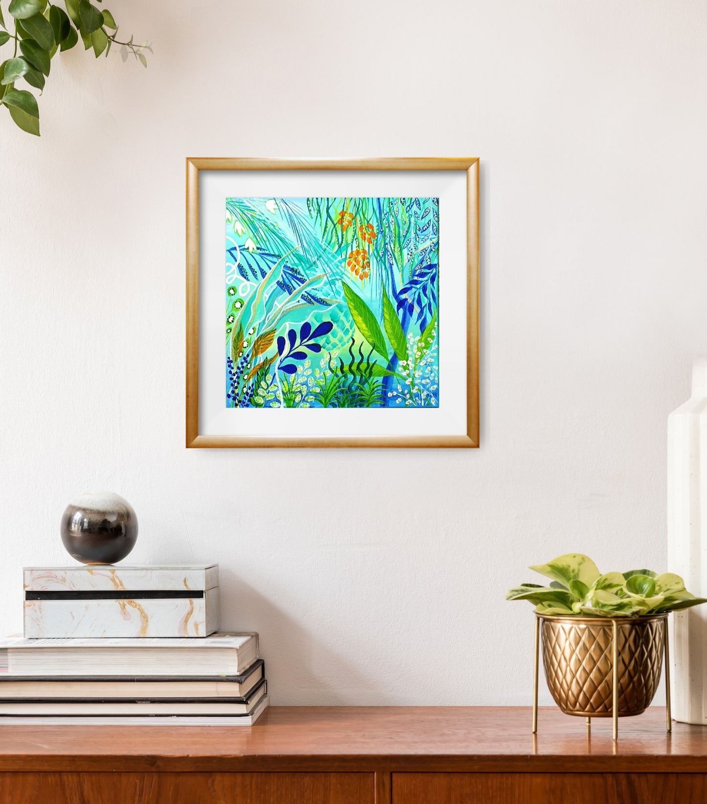 Green jungle I, 40x40 cm