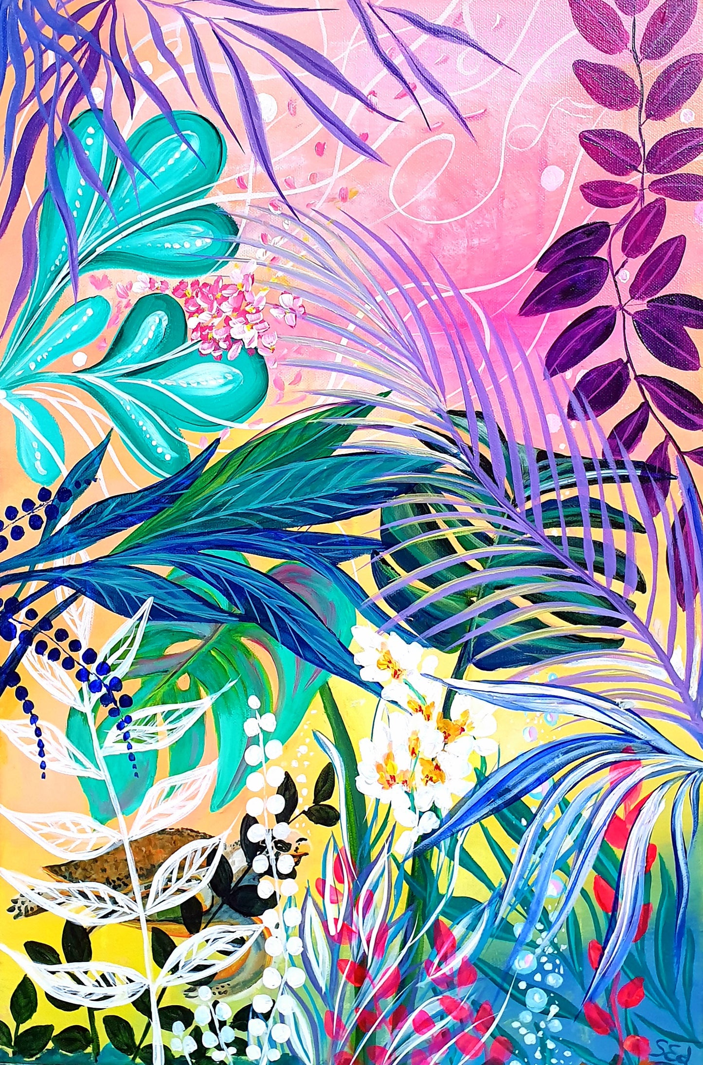 Pink jungle I, 60x40 cm