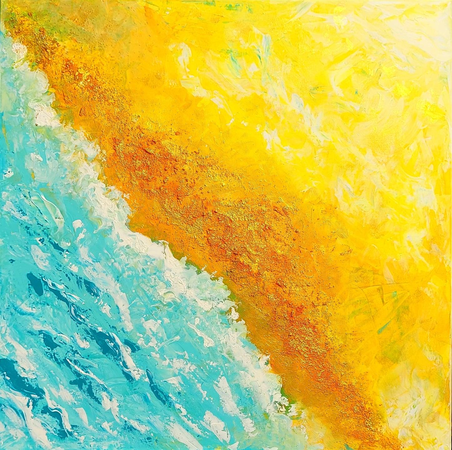 Golden beach, 90x90x4 cm