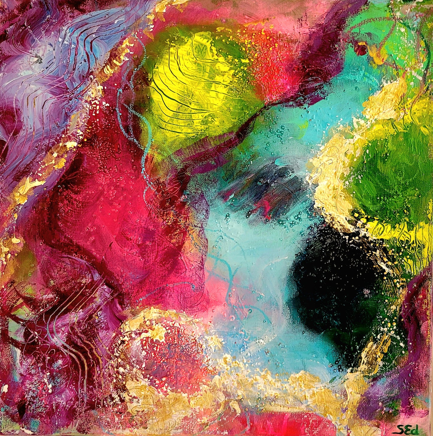 Crimson heaven, 40x40cm