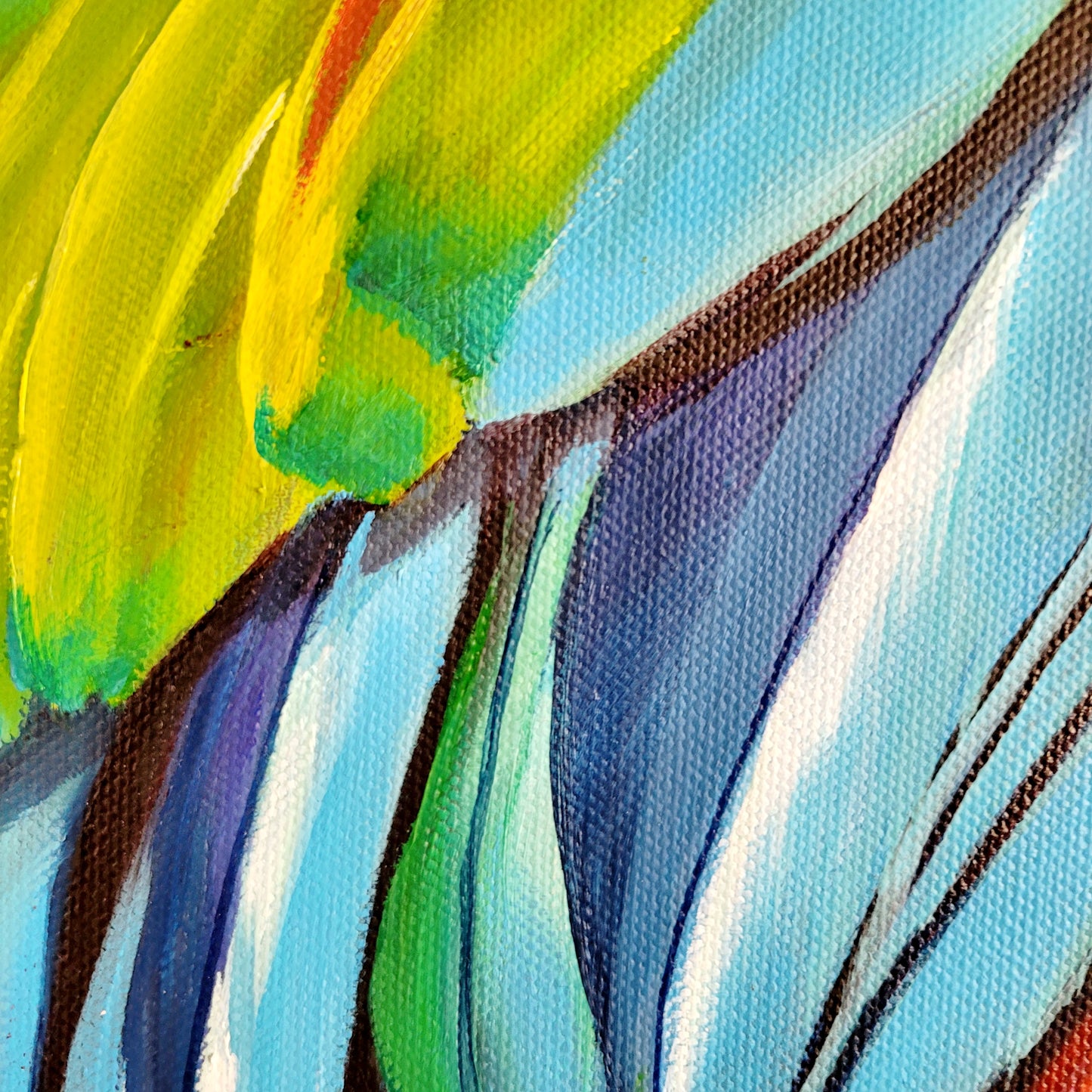 Exotic Ara parrot, oil painting, 60x40cm