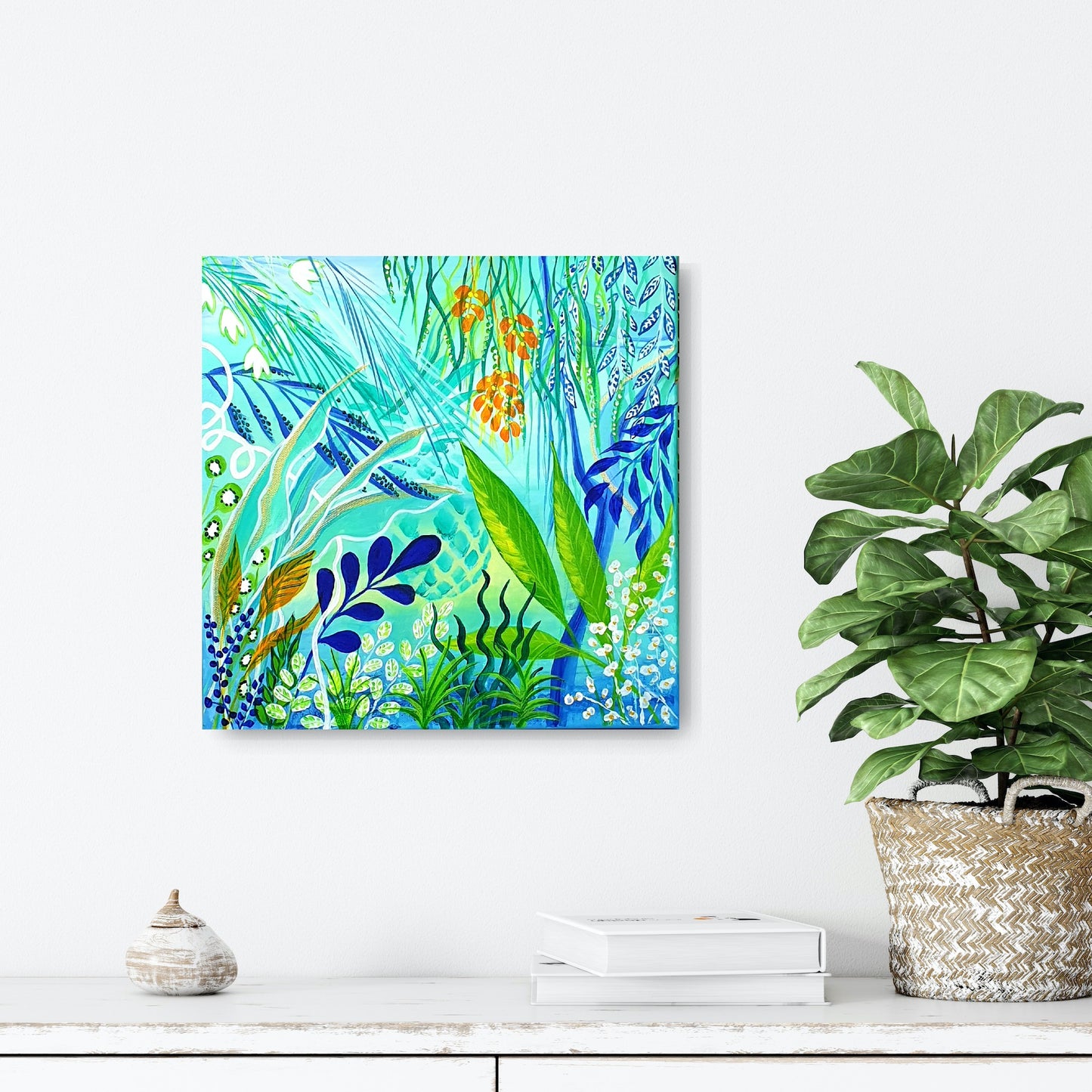 Green jungle I, 40x40 cm