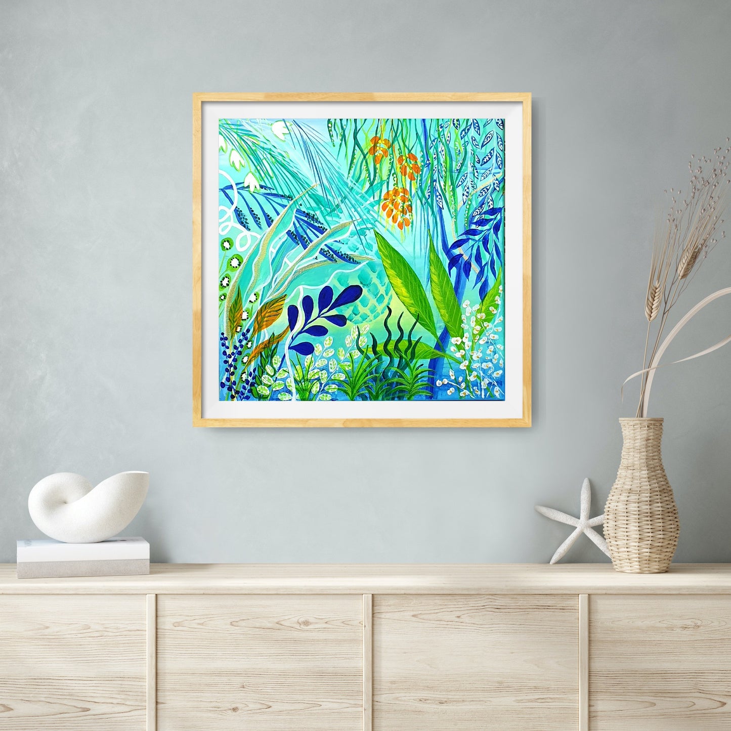 Green jungle I, 40x40 cm