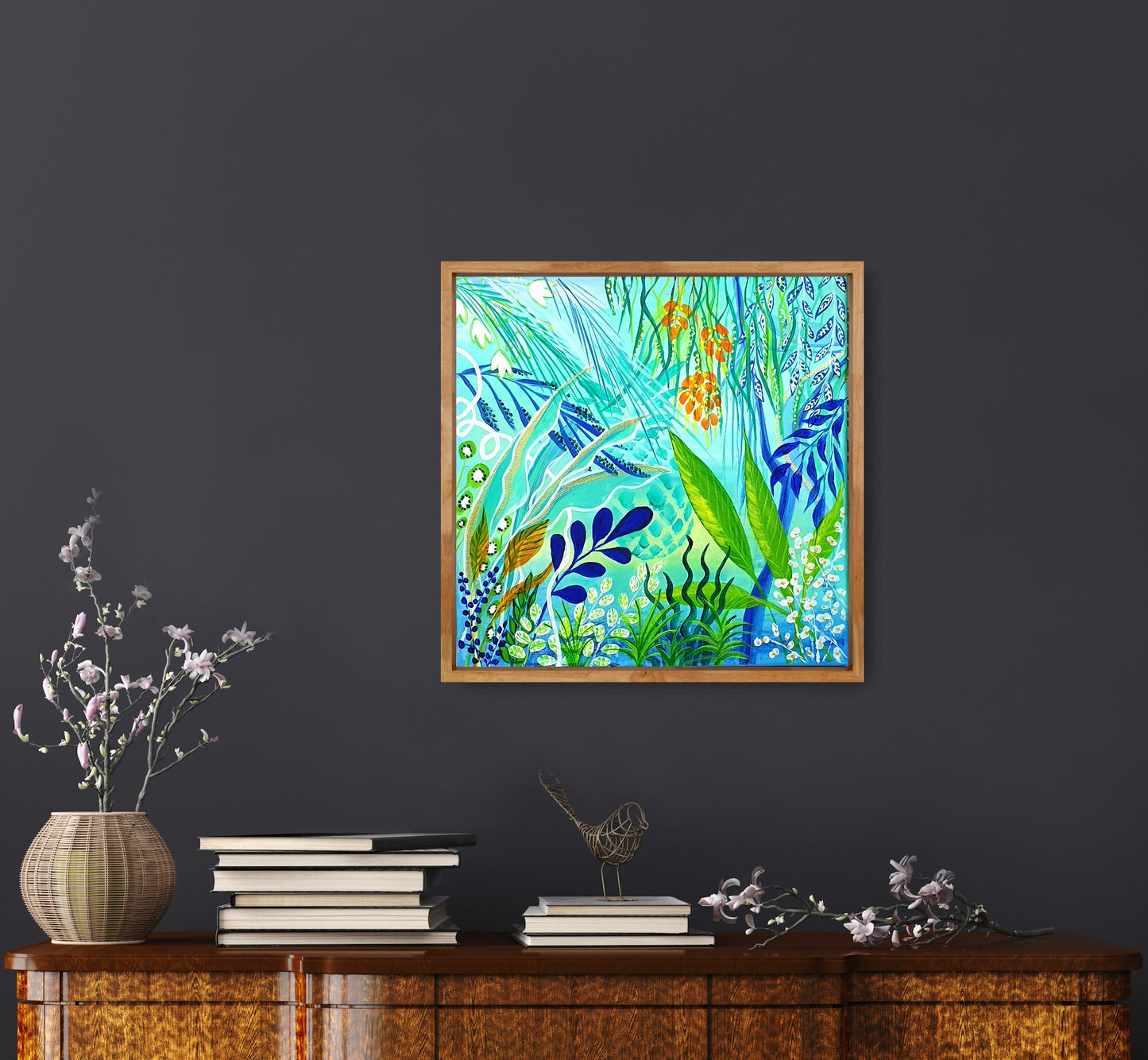 Green jungle I, 40x40 cm